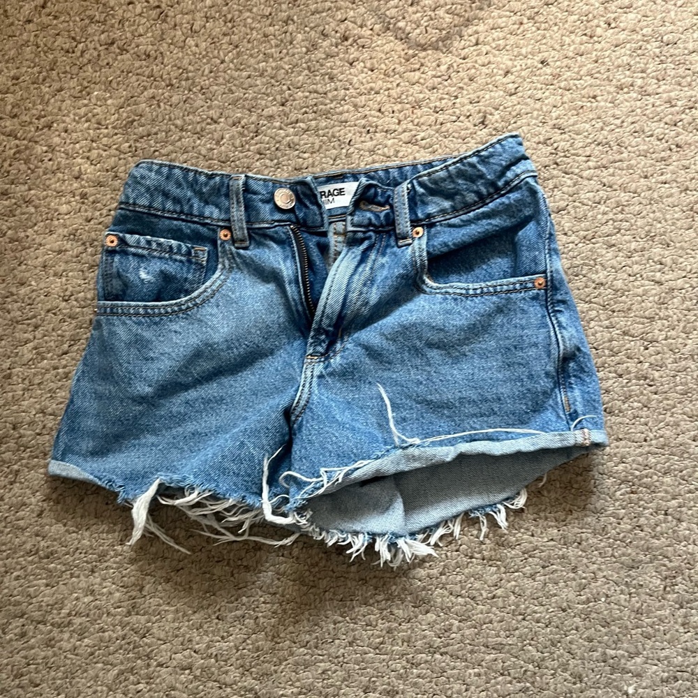 Garage Distressed Blue Jean Shorts